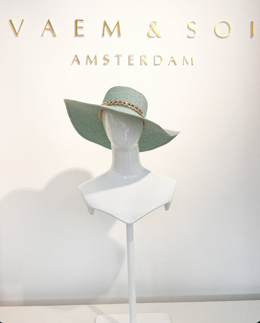Hat Mint green X chain