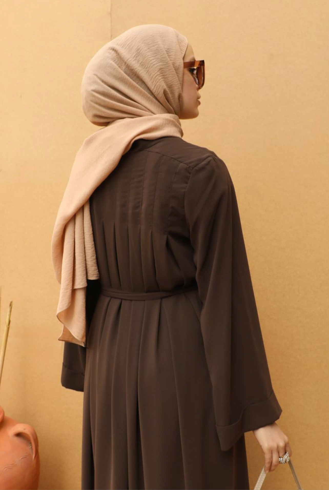 Abaya three piece Brown