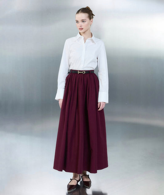 Popeline Skirt maroon