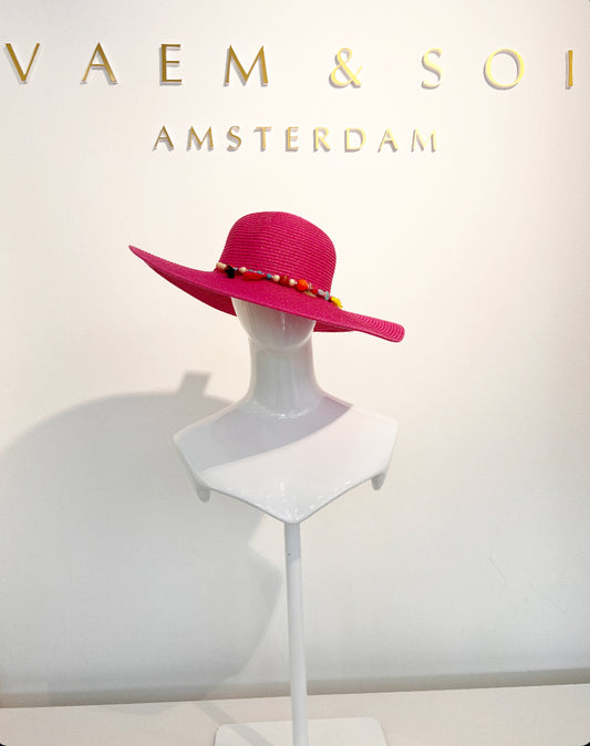 Hat pink X beads