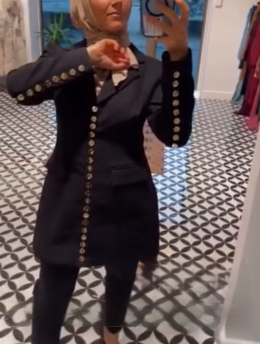 Blazer black with golden buttons