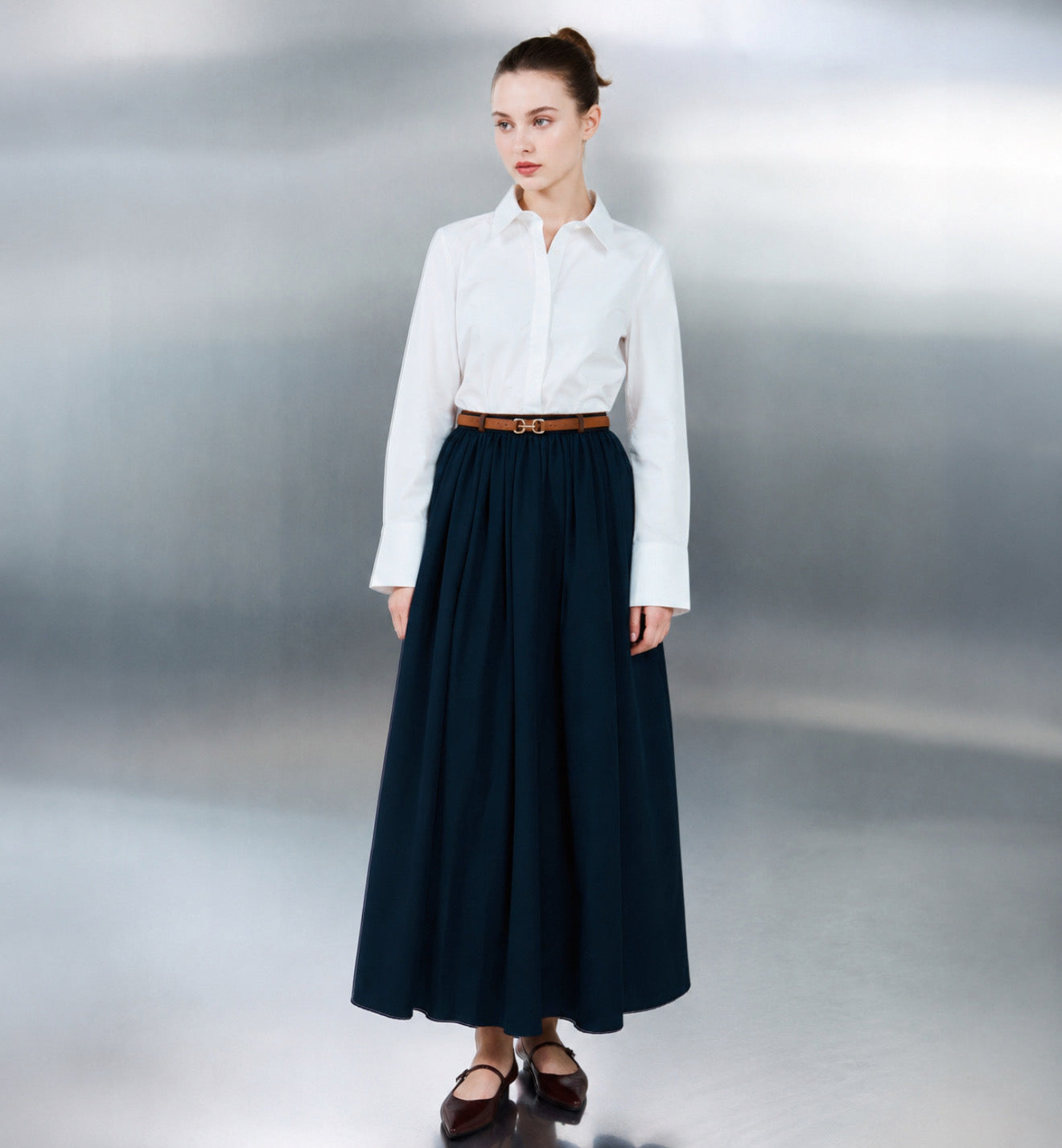 Popeline skirt navi