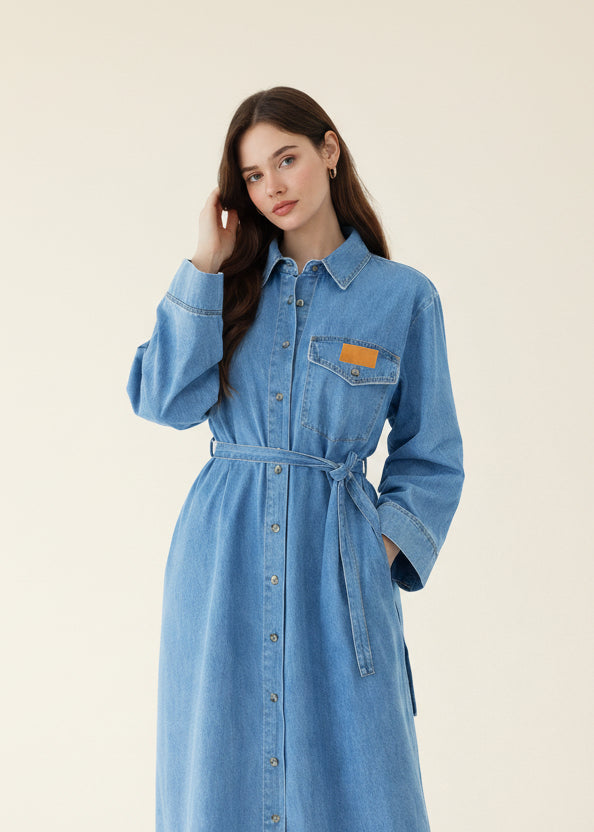 Denim maxi dress