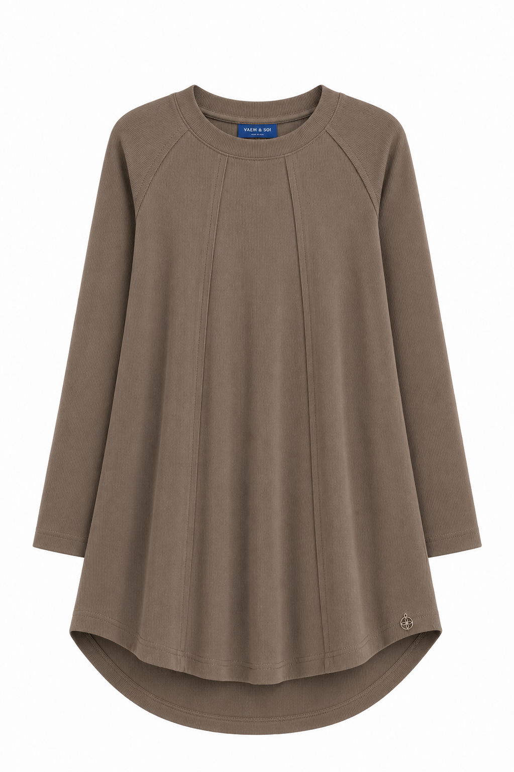 Ribbed jersey tunic - Khaki