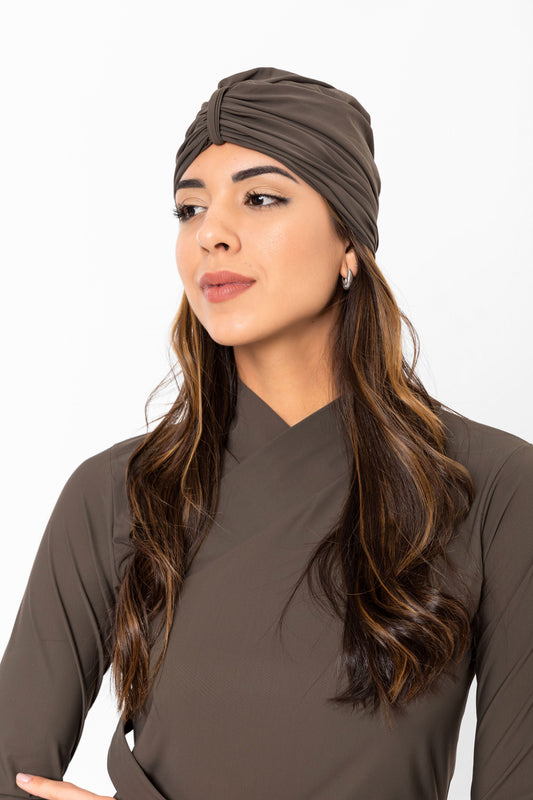Swim turban taupe
