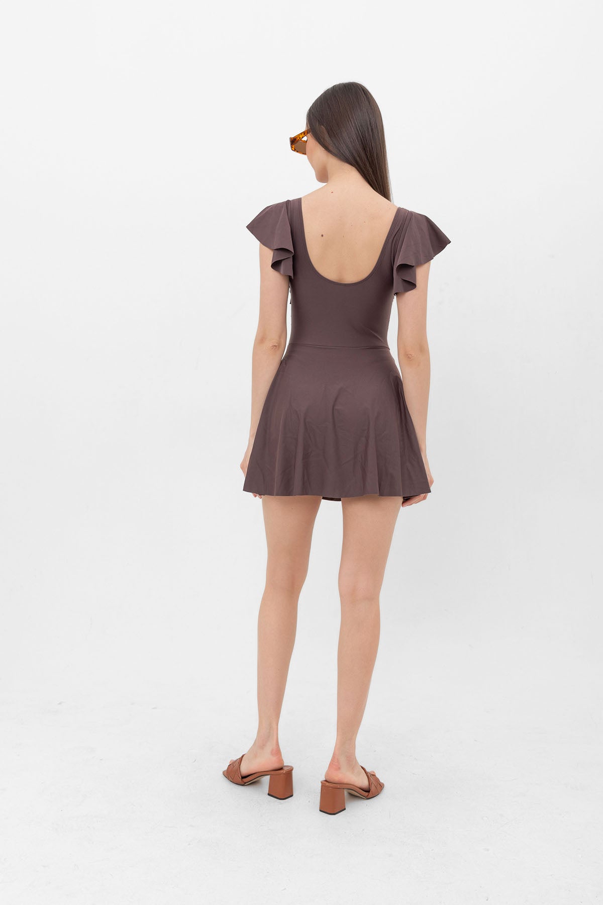 Sisi swim-dress brown