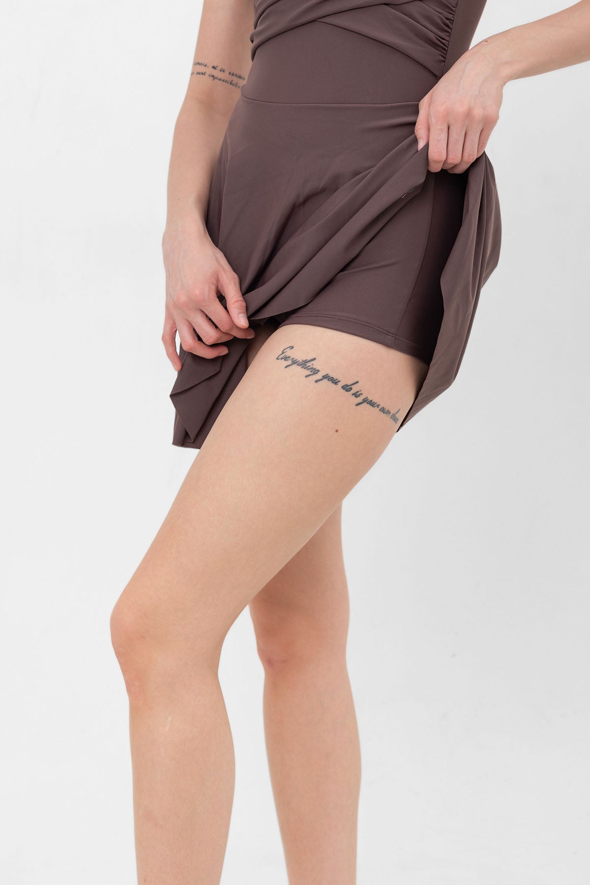 Sisi swim-dress brown