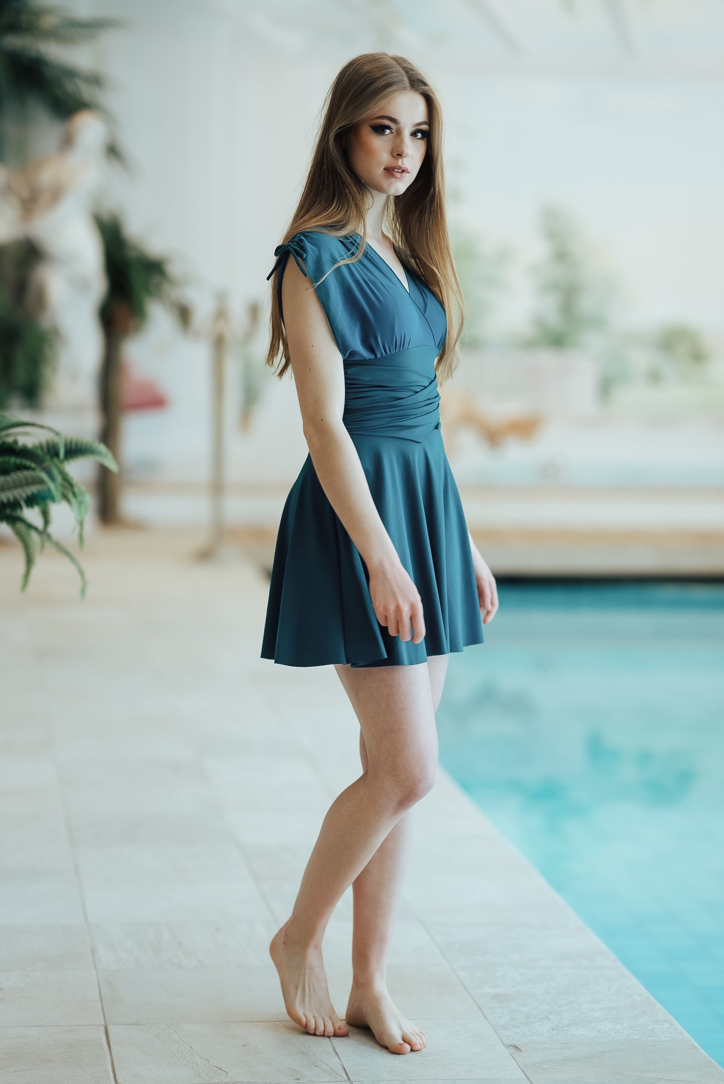 Shazia swim-dress turquoise