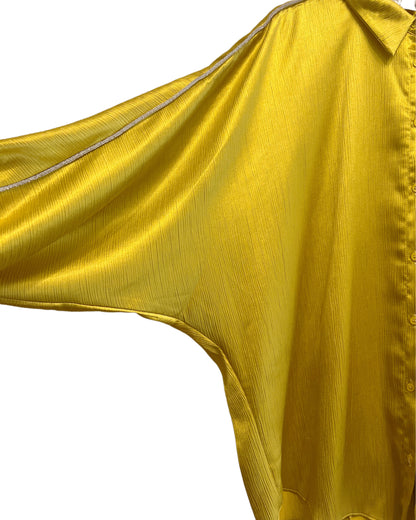 Crinkle satin set yellow