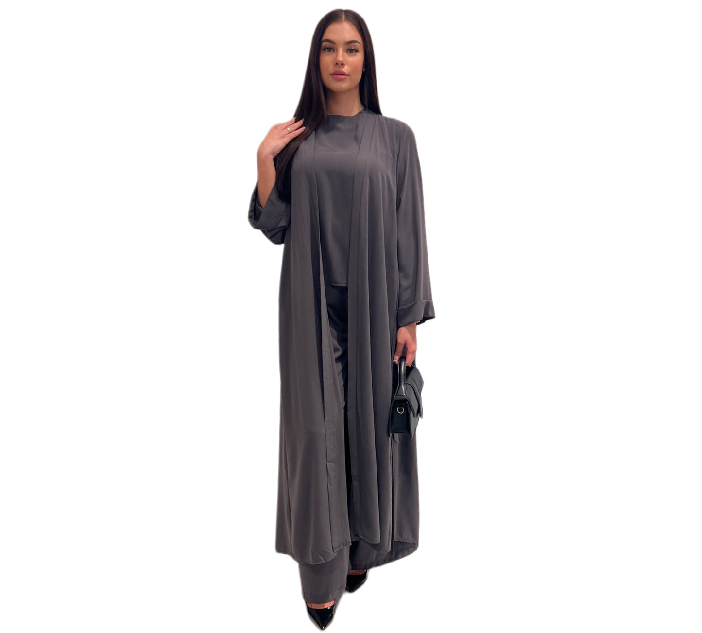 Abaya three piece anthracite