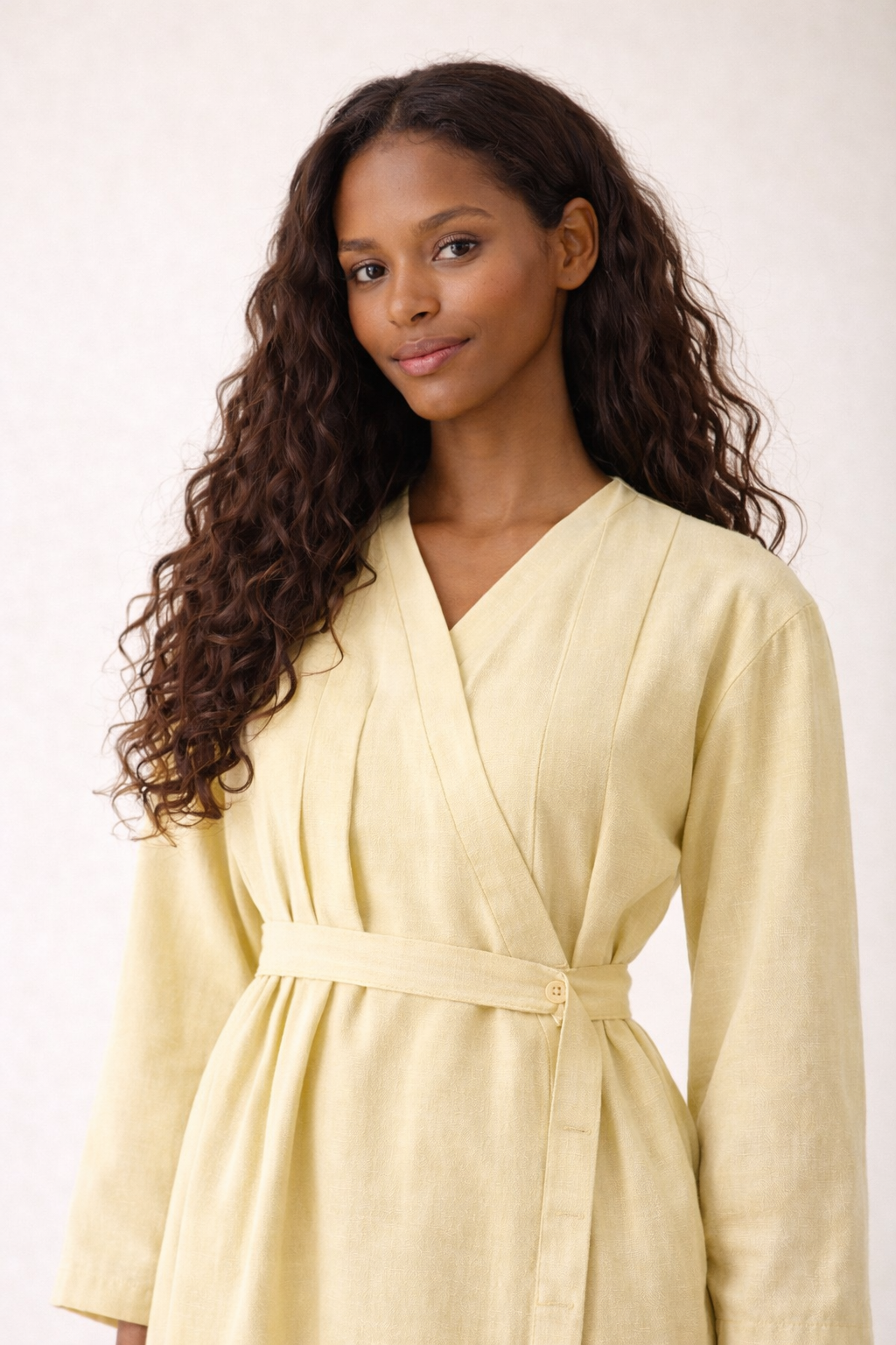 Wrap maxi dress- Butter yellow