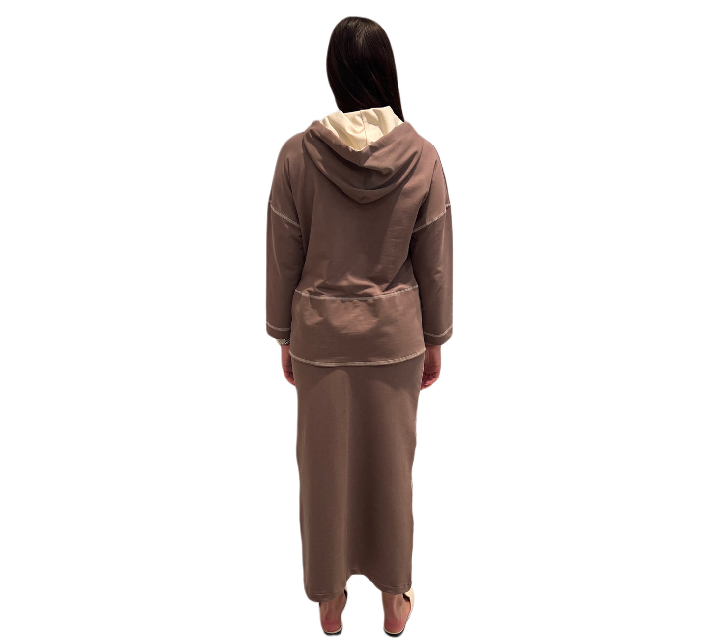 Hoodie/skirt set taupe