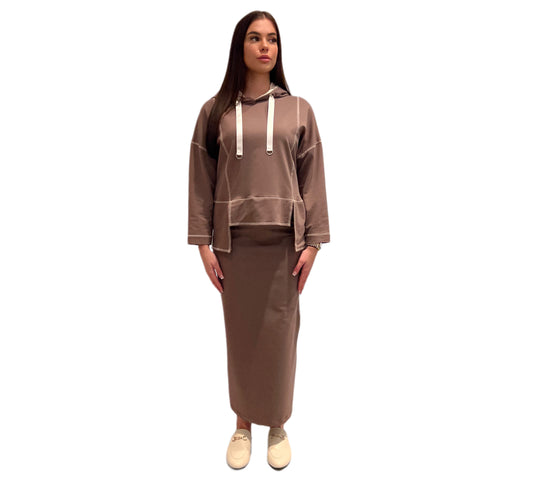 Hoodie/skirt set taupe