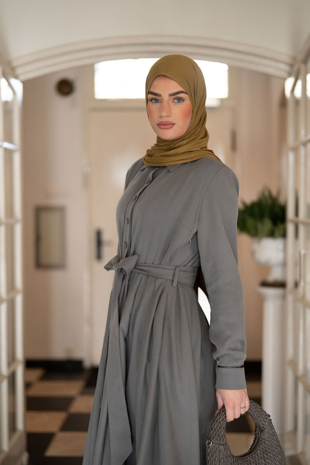 Soft viscose flow dress - Gray