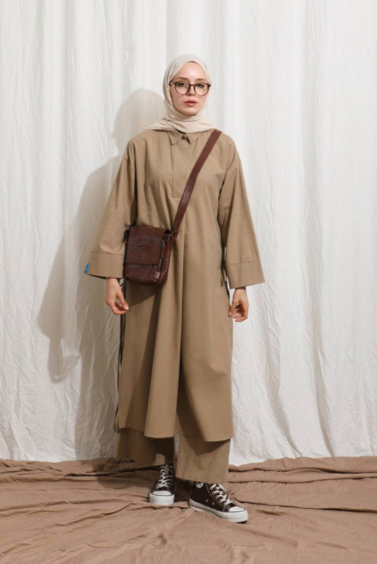 Linen set camel