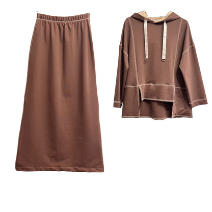 Hoodie/skirt set taupe