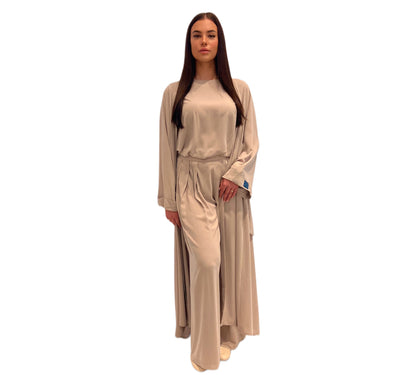 Abaya three piece Stone