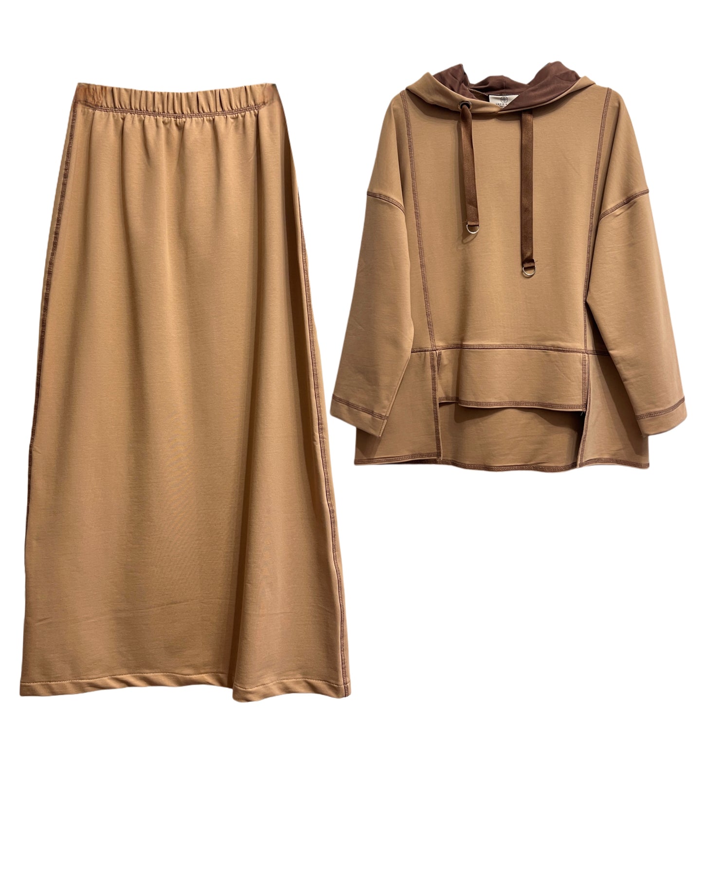 Hoodie/skirt set Nude