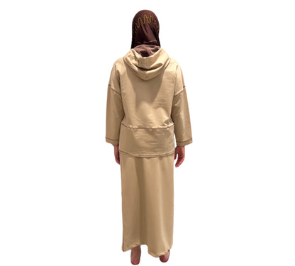 Hoodie/skirt set Nude