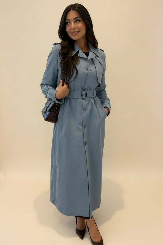 Pastel blue trench