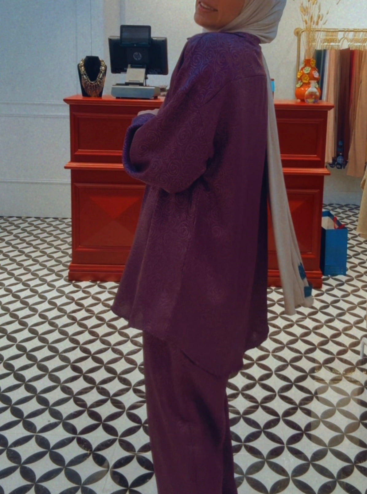 Jaquard plum set