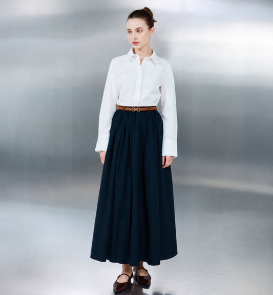Popeline skirt navi