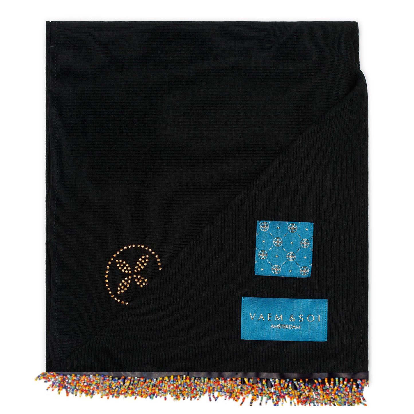 Ribbed Black X Beads