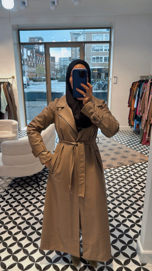Mocca faux trench