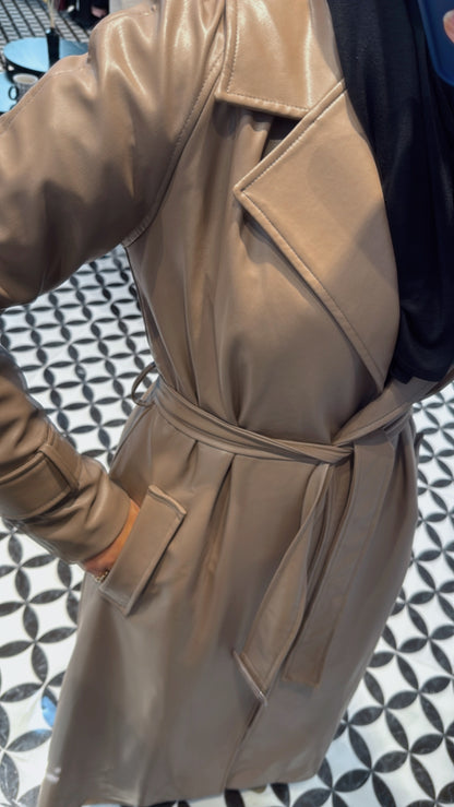 Mocca faux trench