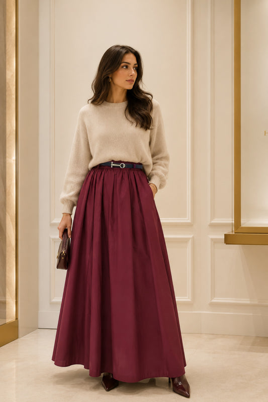 Popeline Skirt Burgundy