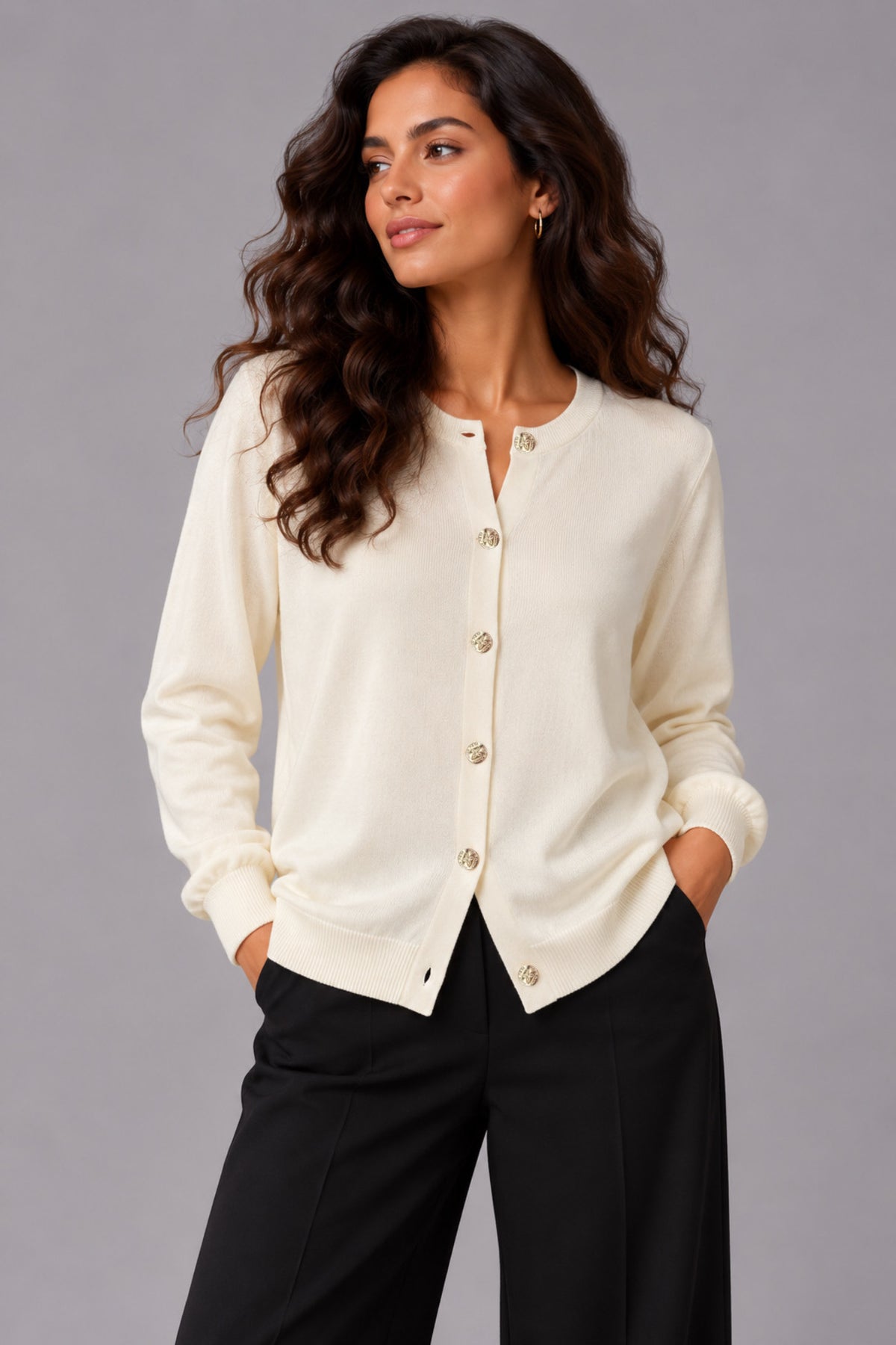 Signature Knit Cardigan - Cream
