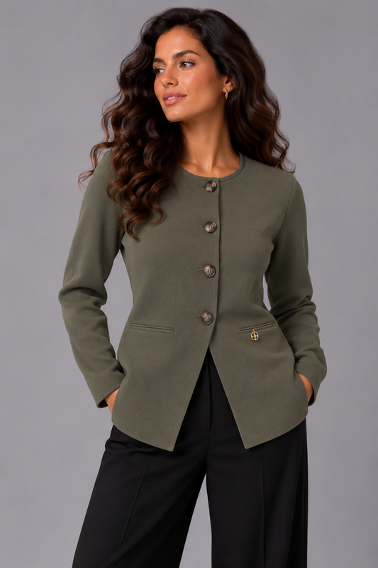 Asymmetric cardigan - Olive