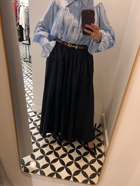 Popeline skirt Navi