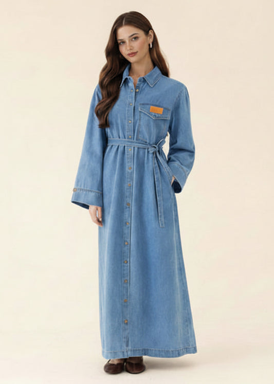 Denim maxi dress