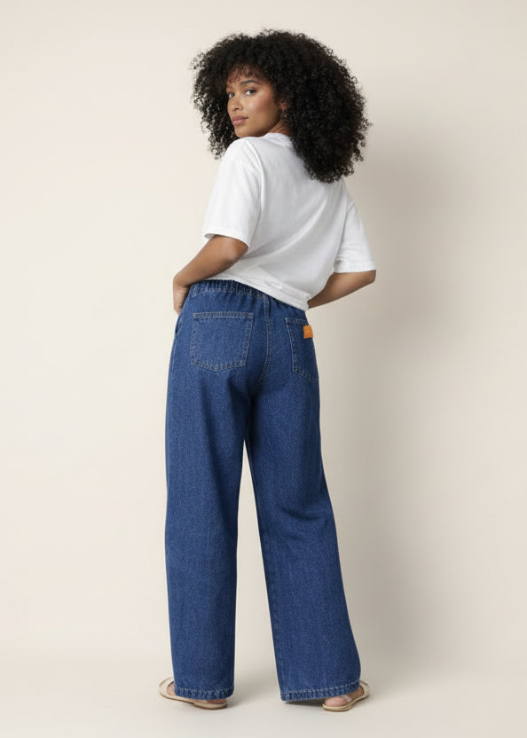 Wide leg denim