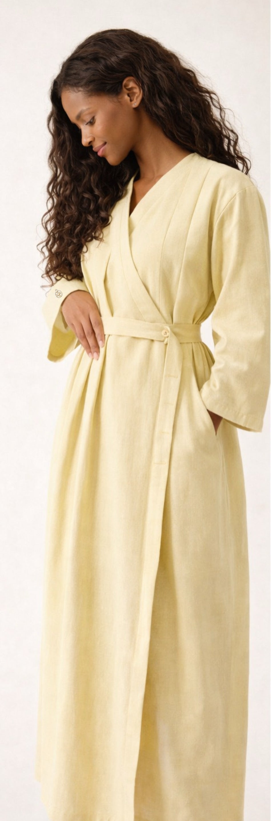 Wrap maxi dress- Butter yellow