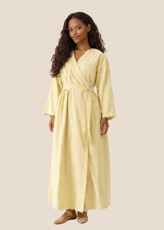 Wrap maxi dress- Butter yellow