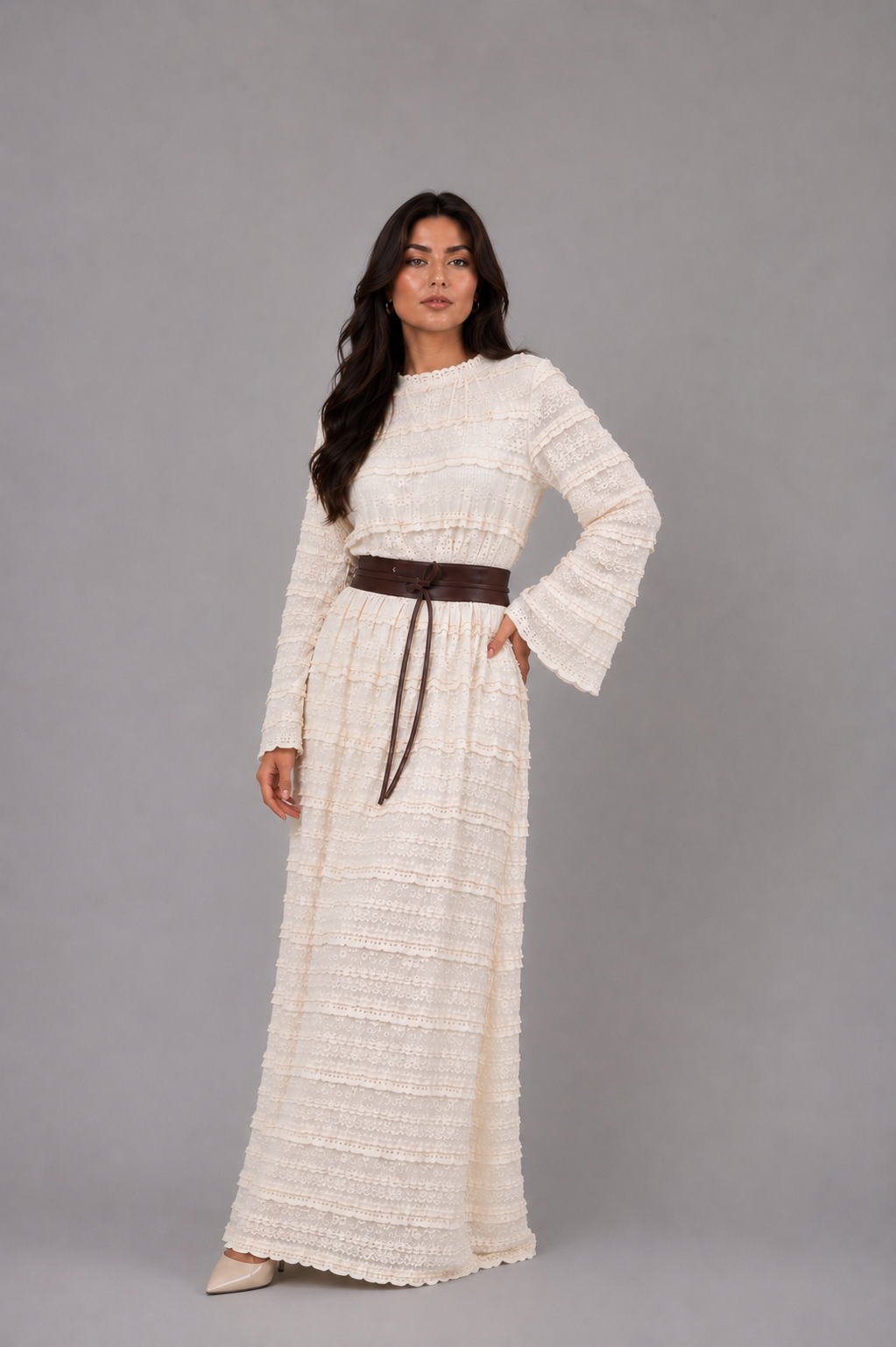 Lace dress - ivory bloom