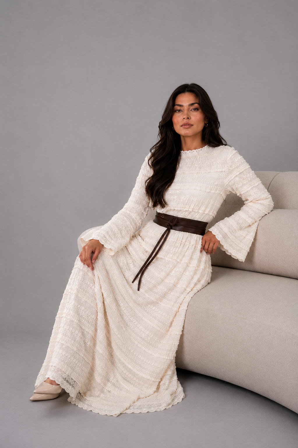 Lace dress - ivory bloom