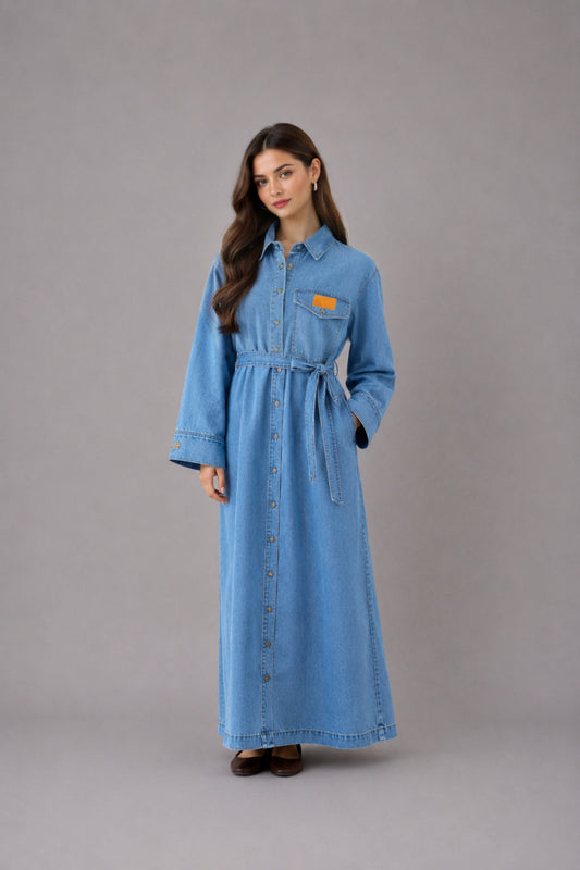 Denim maxi dress