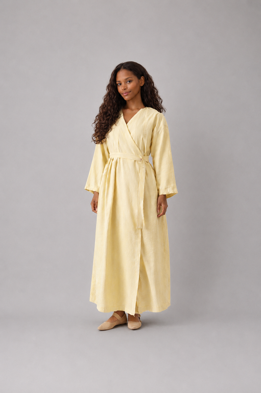 Wrap maxi dress- Butter yellow